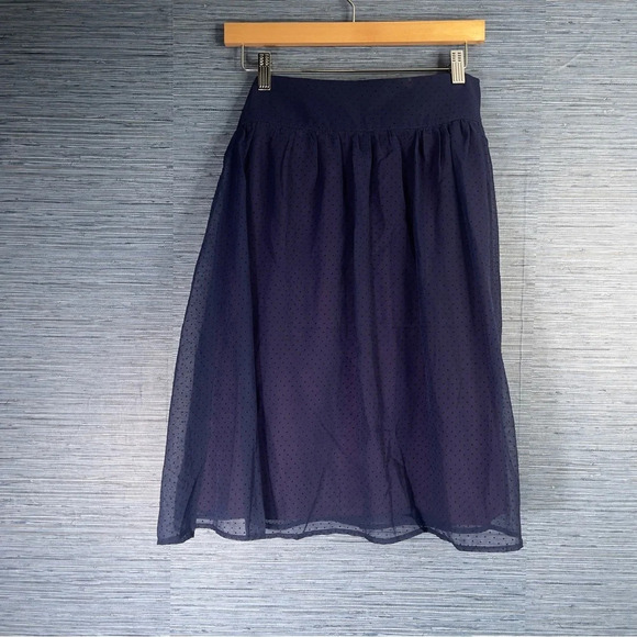 TULLE Blue Polka Dot Skirt Sash Knee Length Sz Large Tie - Picture 5 of 9